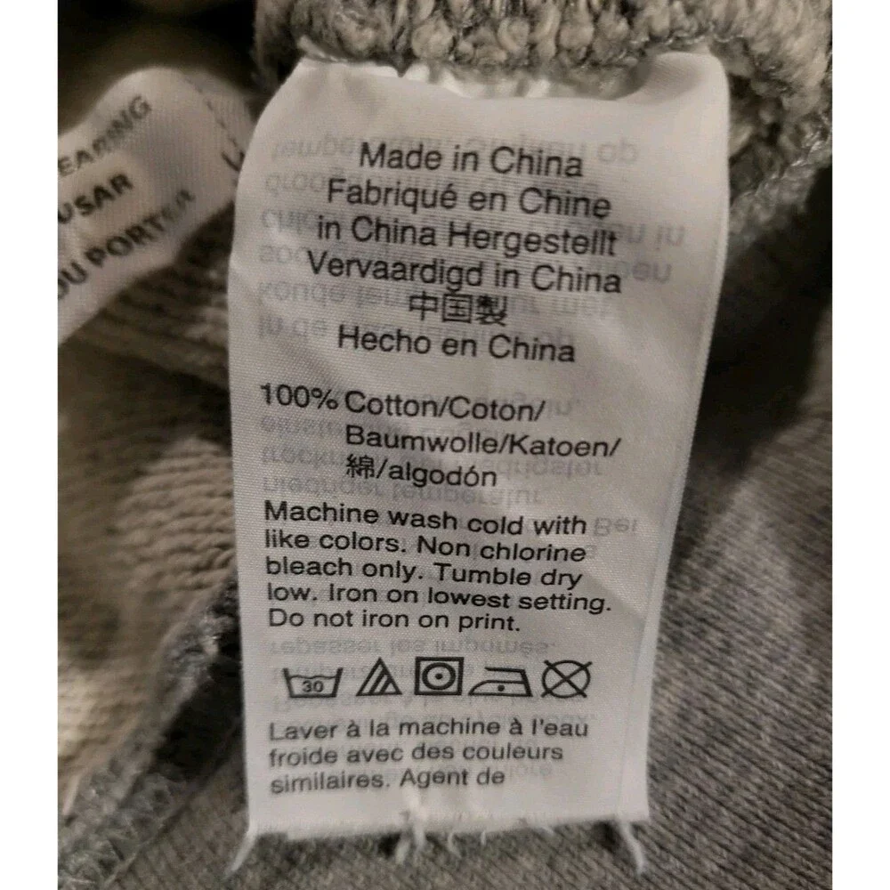 J.Crew Vintage Fleece Gray Hoodie New York NYC Mens Size Small Pullover Cotton